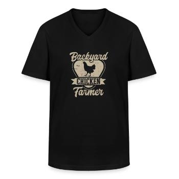 Hühnerzüchter Hahn Henne Hinterhof Hühner - Männer-T-Shirt mit V-Ausschnitt - Schwarz - Vorne - AI Model Male 178 dark (178cm)