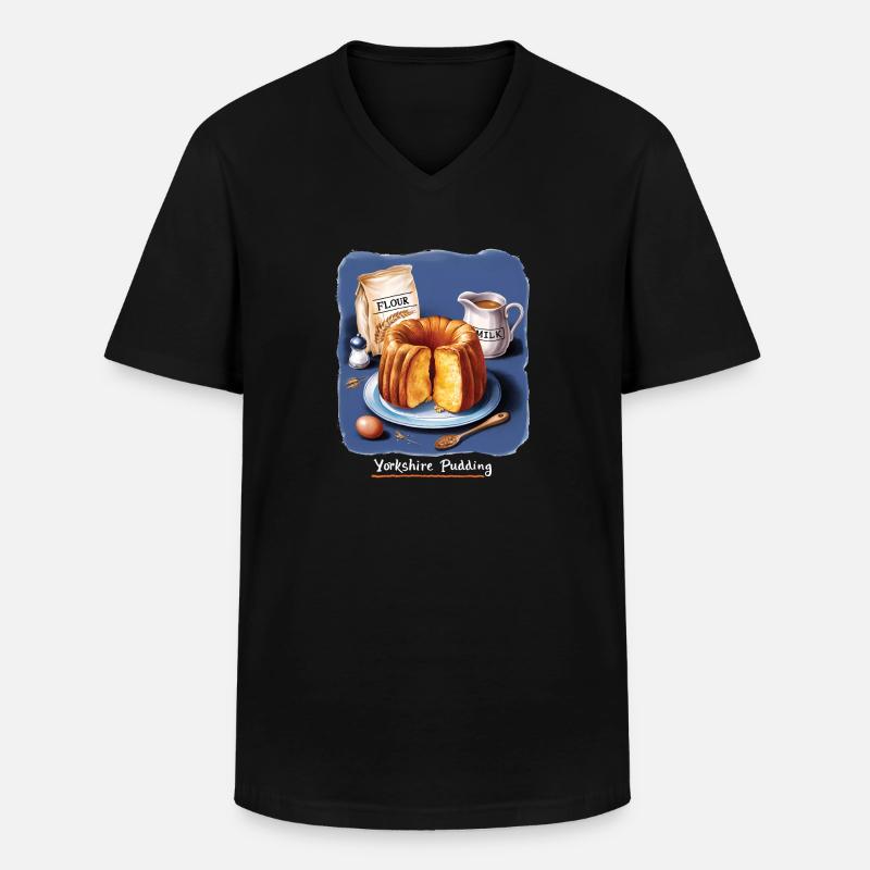 Yorkshire Pudding Geschenk - Männer-T-Shirt mit V-Ausschnitt - Schwarz