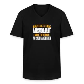 Si tu ne peux pas t’entendre avec moi, tu dois travailler sur toi-même - T-shirt col V Homme - noir - Devant - AI Model Male 178 dark (178cm)