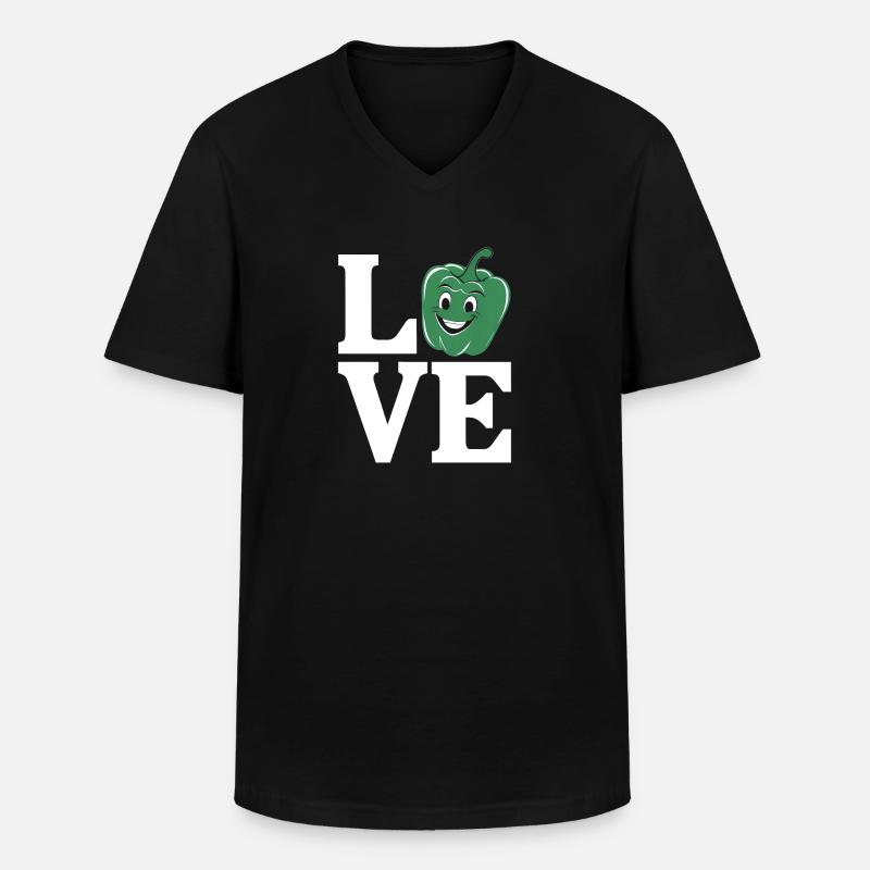 Paprika Geschenk - Männer-T-Shirt mit V-Ausschnitt - Schwarz