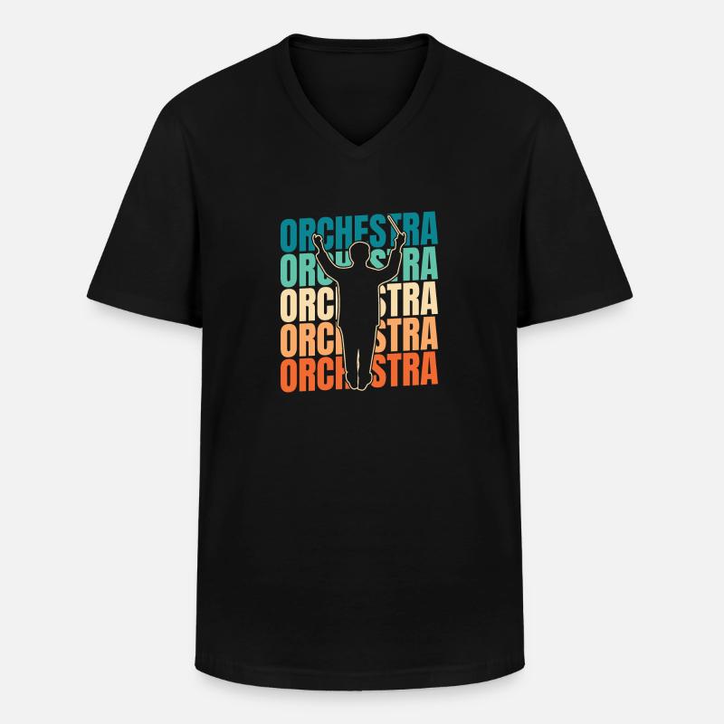 Orchester - Männer-T-Shirt mit V-Ausschnitt - Schwarz