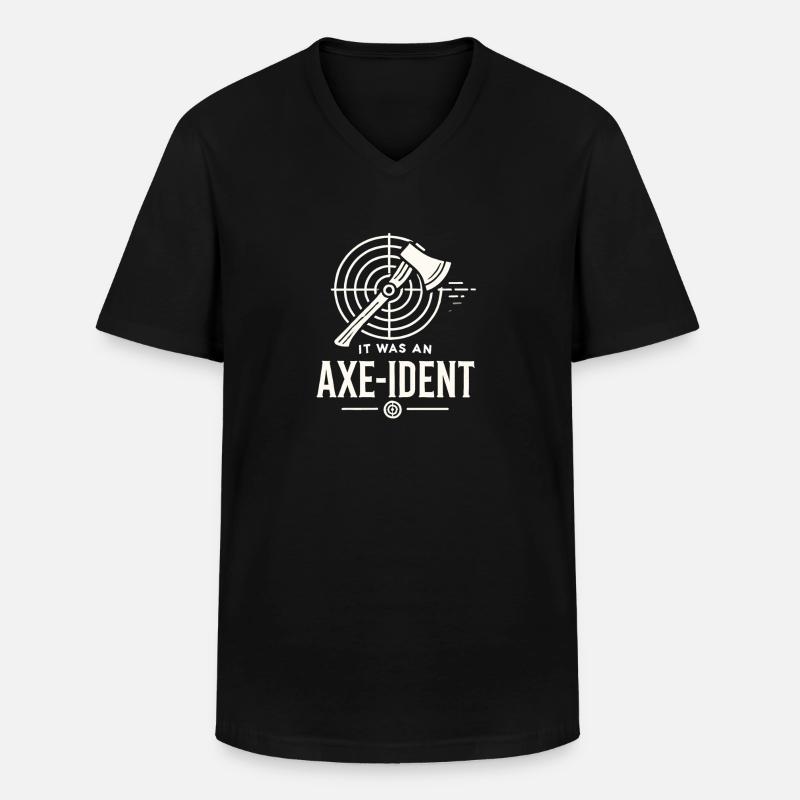 Es war ein Axt-ident - Männer-T-Shirt mit V-Ausschnitt - Schwarz