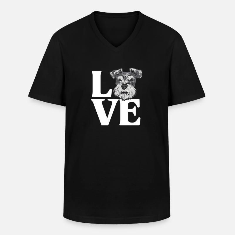 Zwergschnauzer Hund Schnauzer - Männer-T-Shirt mit V-Ausschnitt - Schwarz