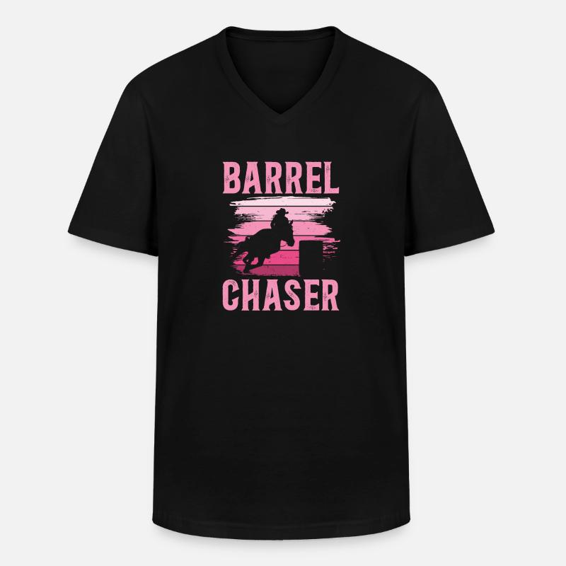 Rodeo Barrel Racing Pferd - Männer-T-Shirt mit V-Ausschnitt - Schwarz
