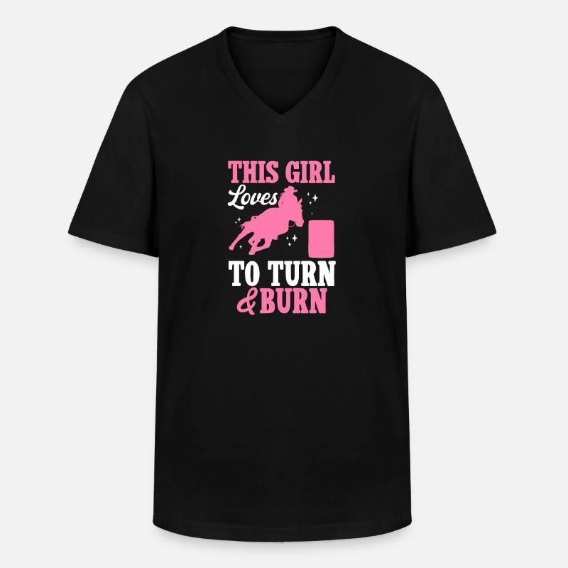 Rodeo Barrel Racing Pferd - Männer-T-Shirt mit V-Ausschnitt - Schwarz
