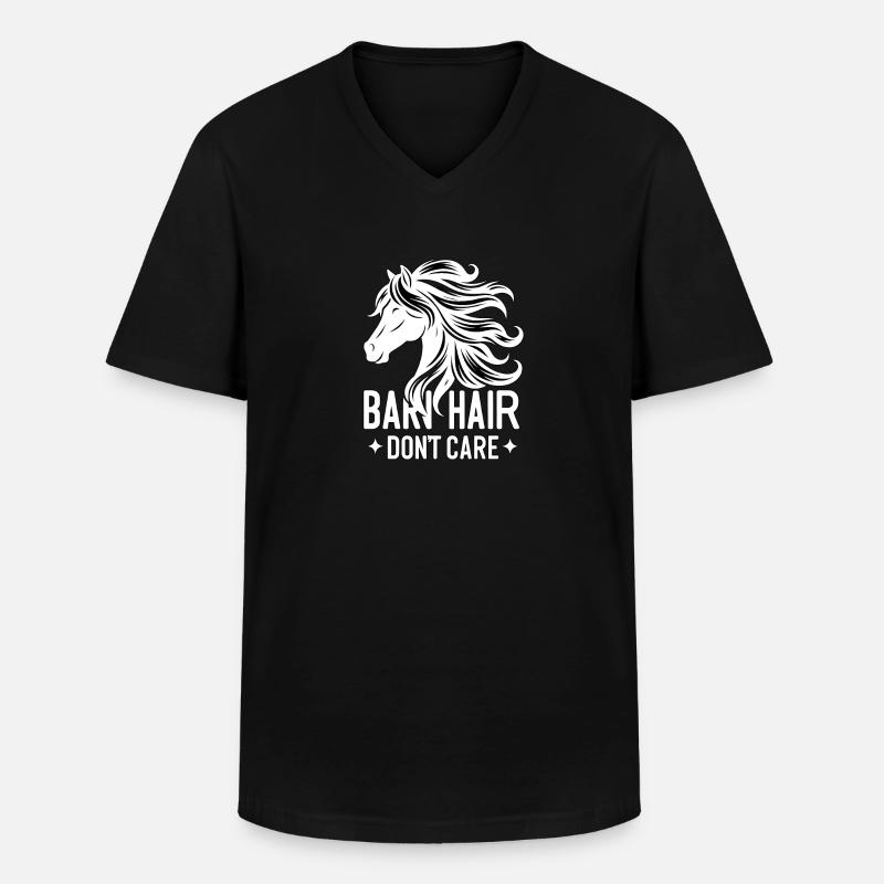 Scheunenhaar ist egal - Männer-T-Shirt mit V-Ausschnitt - Schwarz