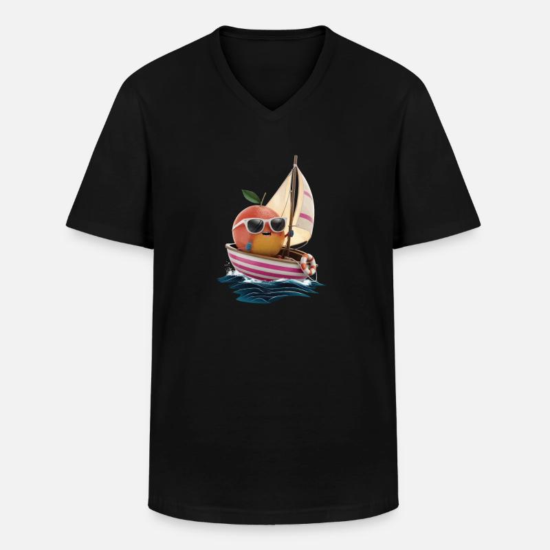 Obst Grapefruit Bootfahren Geschenk - Männer-T-Shirt mit V-Ausschnitt - Schwarz