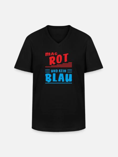 LIKES RED AND NOT BLUE - Men's V-Neck T-Shirt - black