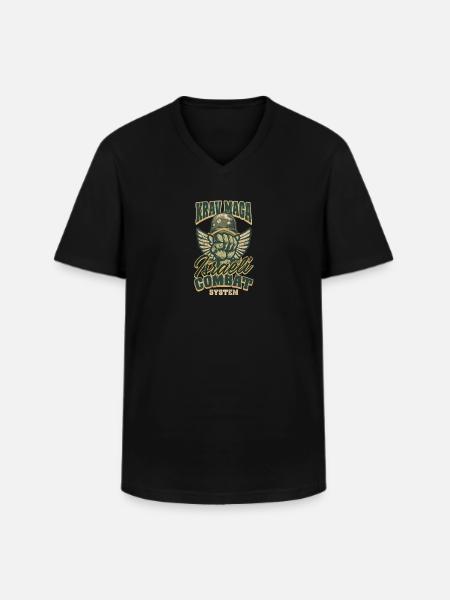 Krav Maga Israeli Combat System - Men's V-Neck T-Shirt - black