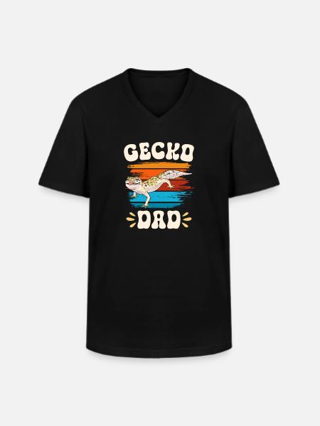 Leopard Gecko Reptile Pet Gecko - Men's V-Neck T-Shirt - black