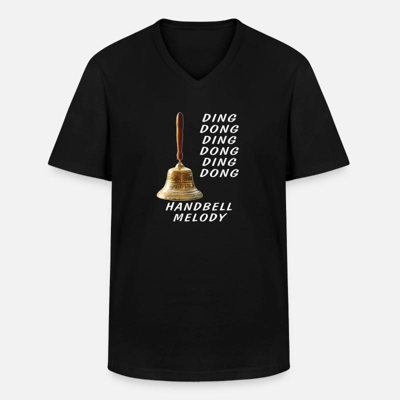 DING DONG HANDBELL MELODY - Männer-T-Shirt mit V-Ausschnitt - Schwarz