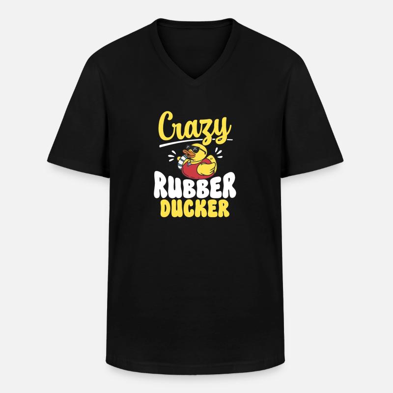 Quietscheentchen Quietscheente Gummiente - Männer-T-Shirt mit V-Ausschnitt - Schwarz