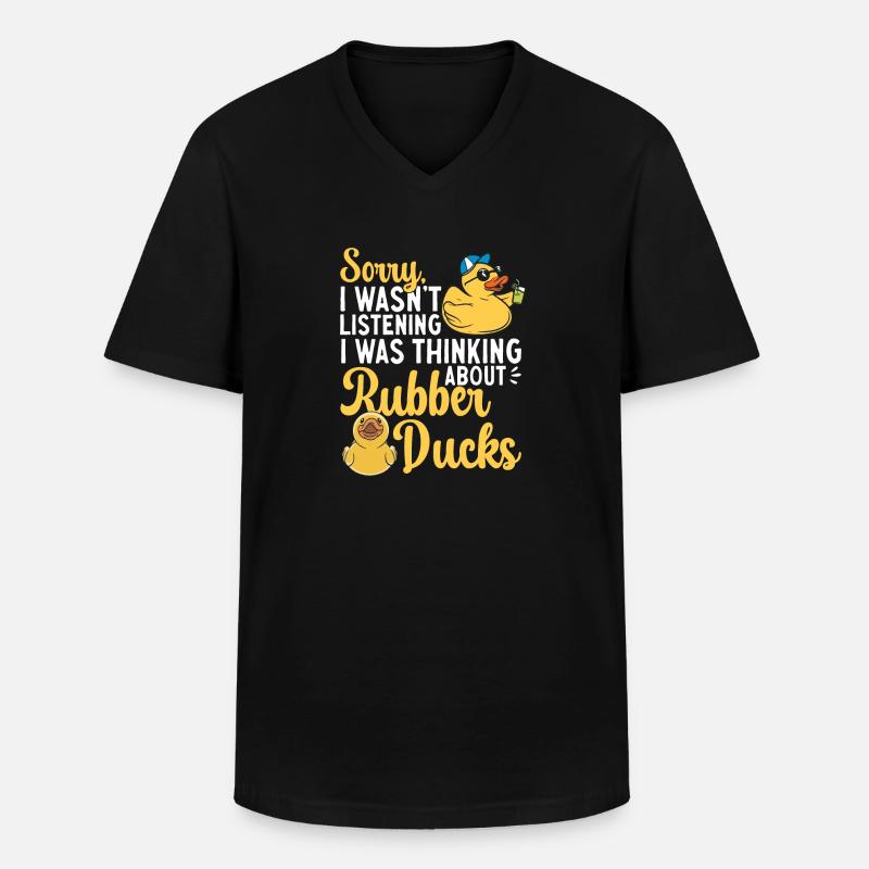 Quietscheentchen Quietscheente Gummiente - Männer-T-Shirt mit V-Ausschnitt - Schwarz