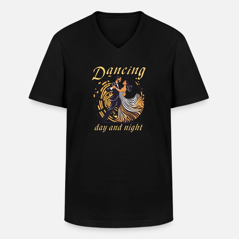 Dancing day and night - Männer-T-Shirt mit V-Ausschnitt - Schwarz