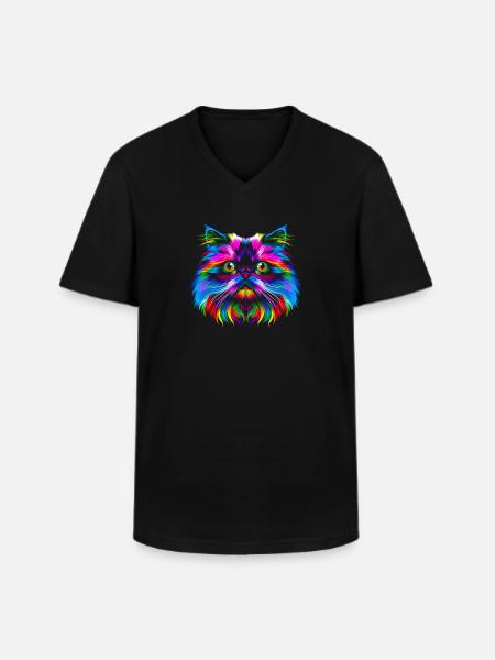 Himalayan Cat Popart - Men's V-Neck T-Shirt - black