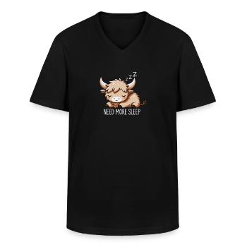 Besoin de plus de sommeil, ma chérie - T-shirt col V Homme - noir - Devant - AI Model Male 178 dark (178cm)