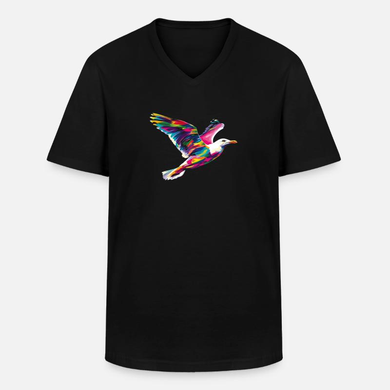 Seemöwe Möwe Seevogel Popart - Männer-T-Shirt mit V-Ausschnitt - Schwarz