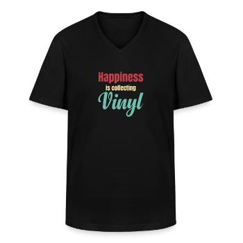 Vinyle sonne mieux collectionneur antiquité rustique - T-shirt col V Homme - noir - Devant - AI Model Male 178 dark (178cm)