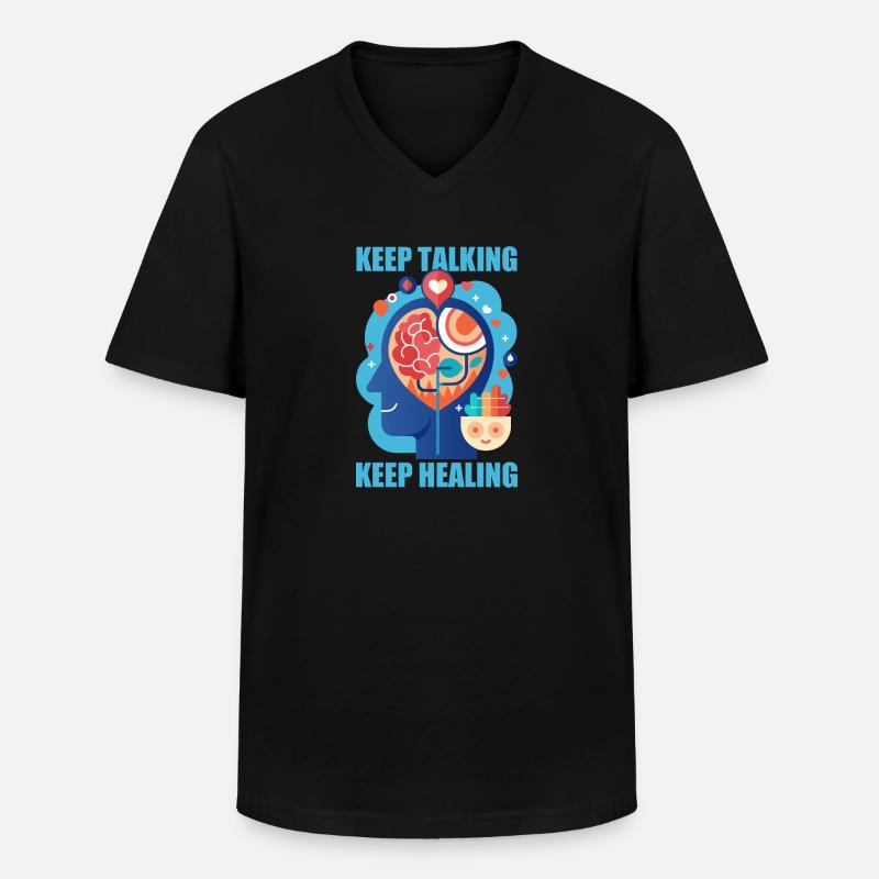 Depression Hilfe - Mental Breakdown - Männer-T-Shirt mit V-Ausschnitt - Schwarz