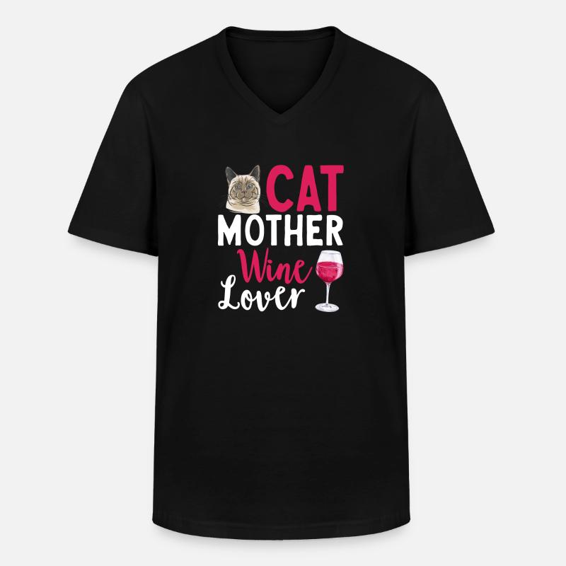 Siamkatze Katze Siamese - Männer-T-Shirt mit V-Ausschnitt - Schwarz