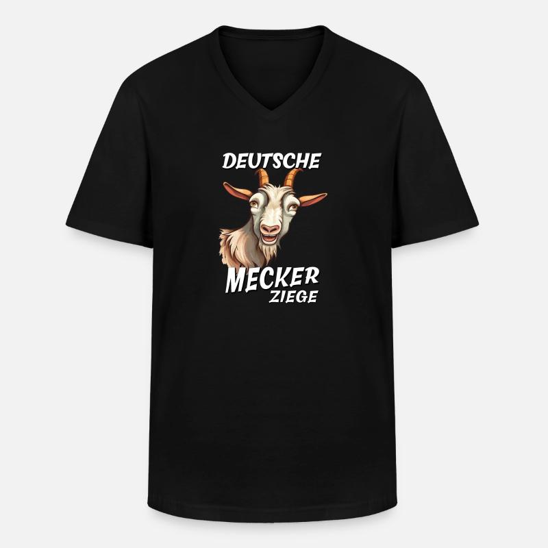 DEUTSCHE MECKER ZIEGE - Männer-T-Shirt mit V-Ausschnitt - Schwarz