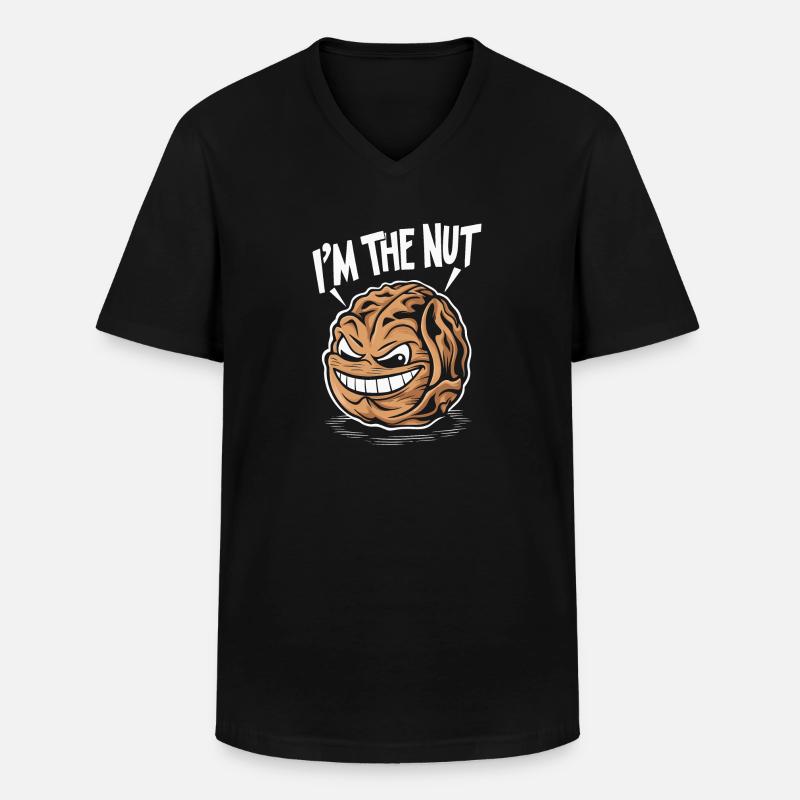 Nussbaum - Männer-T-Shirt mit V-Ausschnitt - Schwarz