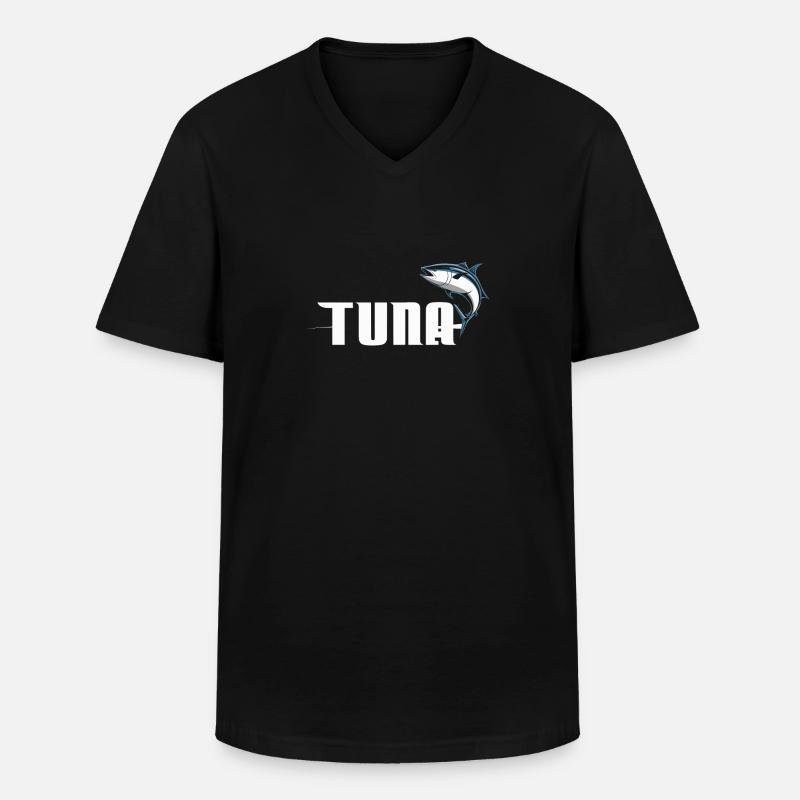 Thunfisch - Männer-T-Shirt mit V-Ausschnitt - Schwarz