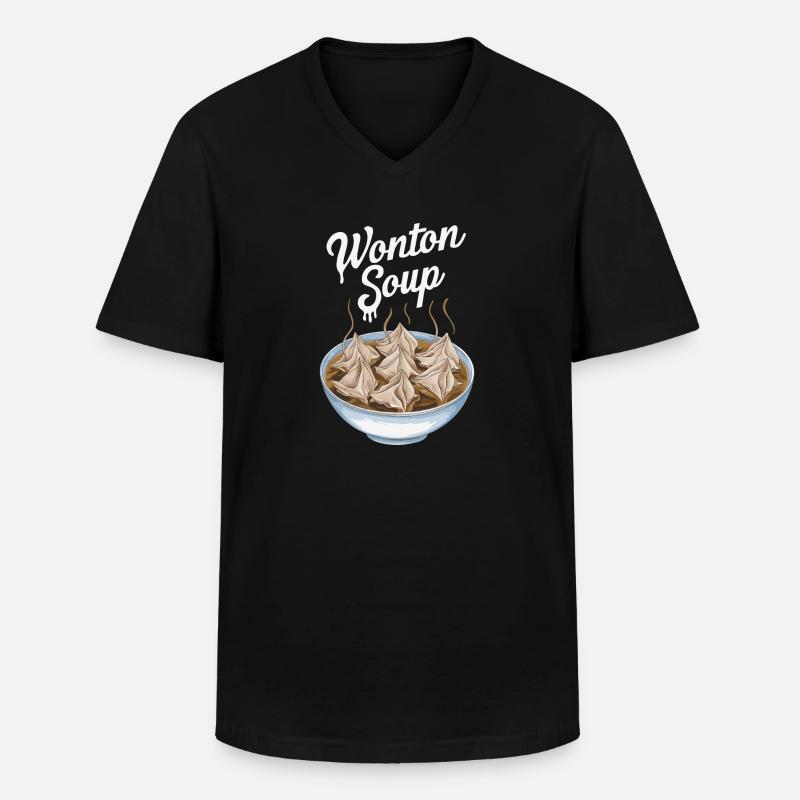 Wan-Tan - Männer-T-Shirt mit V-Ausschnitt - Schwarz