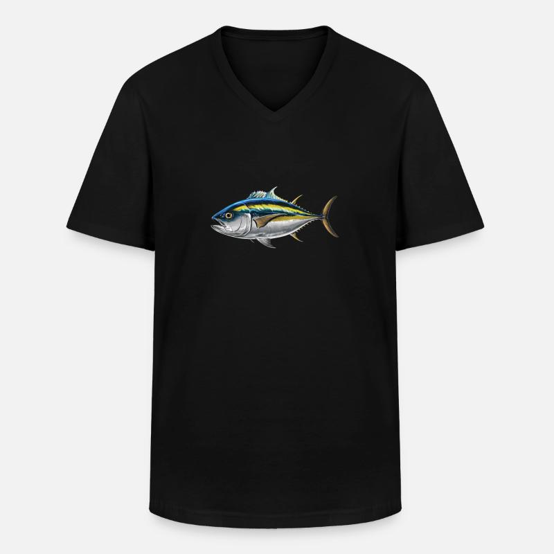 Thunfisch - Männer-T-Shirt mit V-Ausschnitt - Schwarz