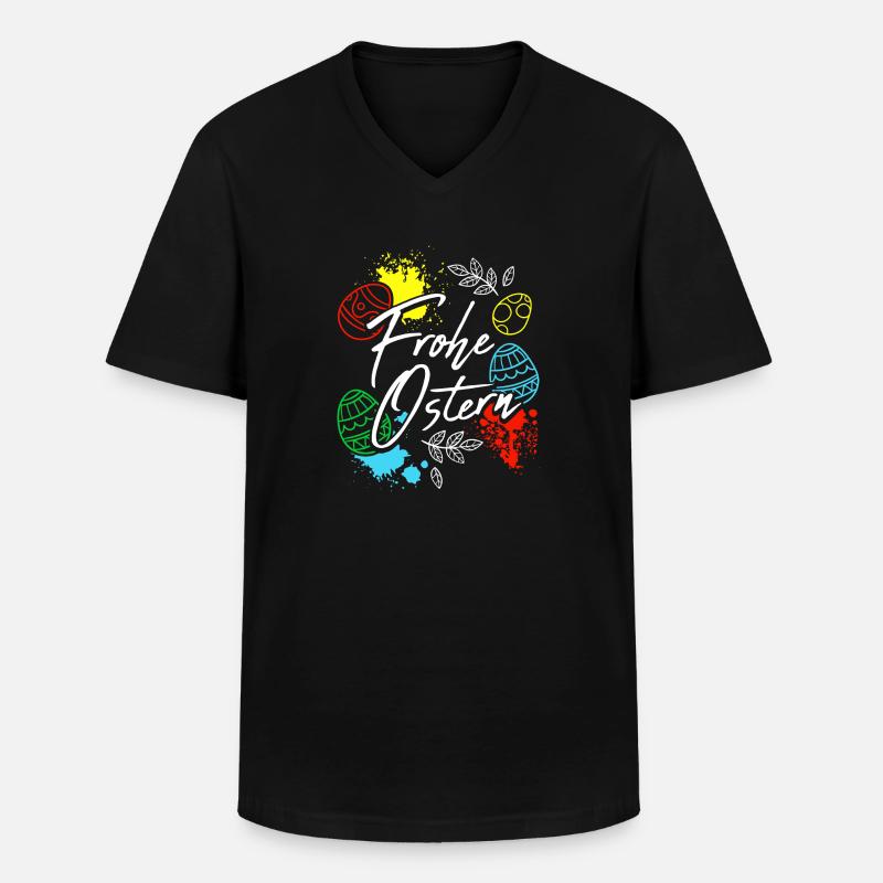 Frohe Ostern Geschenk - Männer-T-Shirt mit V-Ausschnitt - Schwarz