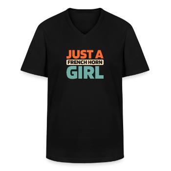 Hornist French Horn Just A French Horn Girl - Men's V-Neck T-Shirt - black - Front - AI Model Male 178 dark (178cm)