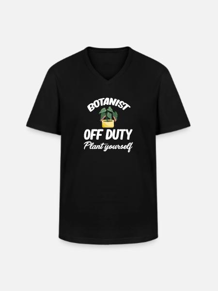 Botanist off-duty plant it yourself - Men's V-Neck T-Shirt - black