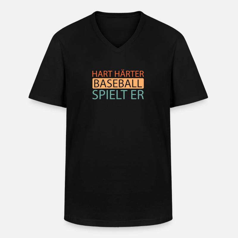 Baseball - Männer-T-Shirt mit V-Ausschnitt - Schwarz
