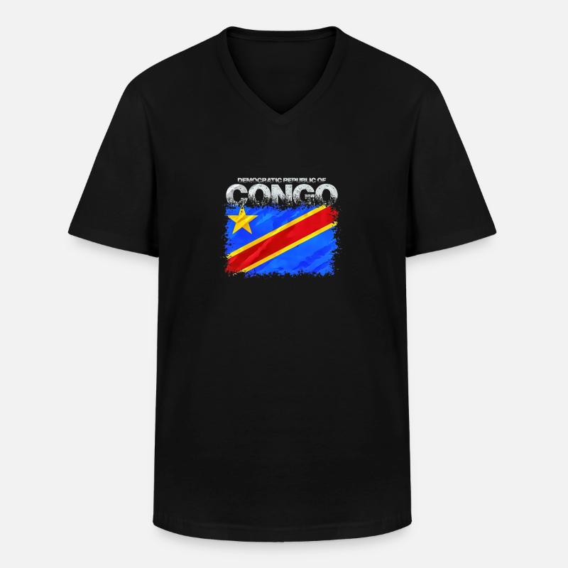 Kongo - Männer-T-Shirt mit V-Ausschnitt - Schwarz