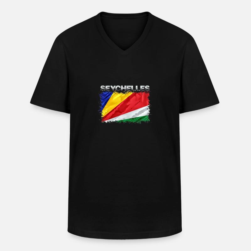 Seychellen - Männer-T-Shirt mit V-Ausschnitt - Schwarz