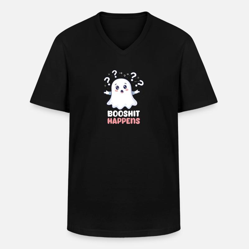 Booshit Booshit passiert - Männer-T-Shirt mit V-Ausschnitt - Schwarz