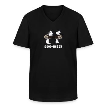 Boo-Bies de seins d’Halloween ! - T-shirt col V Homme - noir - Devant - AI Model Male 178 dark (178cm)