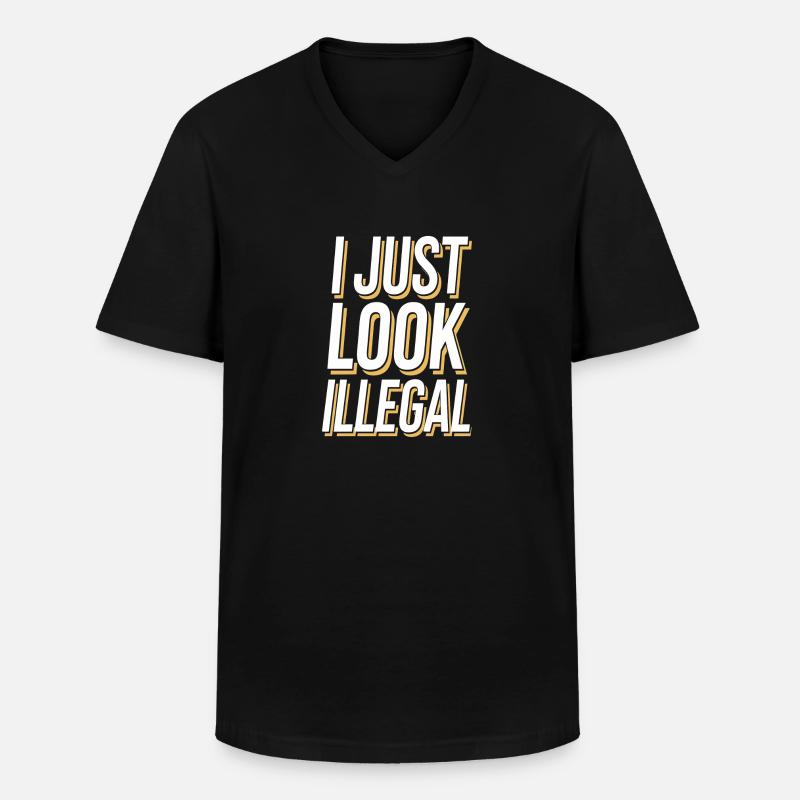 I Just Look Illegal - Männer-T-Shirt mit V-Ausschnitt - Schwarz