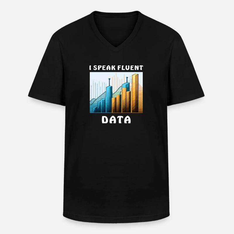 I SPEAK FLUENT DATA - Männer-T-Shirt mit V-Ausschnitt - Schwarz