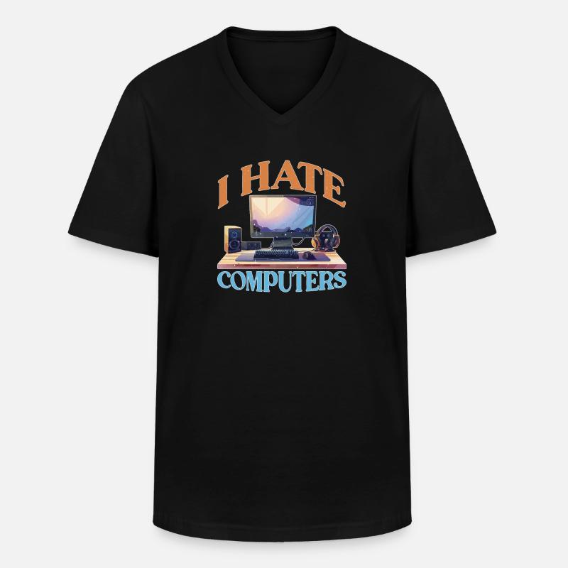 I Hate Computers 2 - Männer-T-Shirt mit V-Ausschnitt - Schwarz