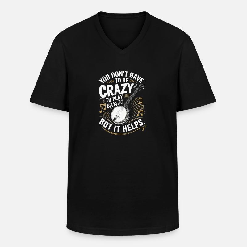 Banjo - Männer-T-Shirt mit V-Ausschnitt - Schwarz