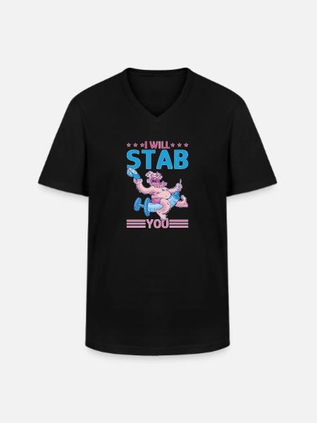 I Will Stab You 5 - Männer-T-Shirt mit V-Ausschnitt - Schwarz