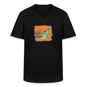 Laufen Schnecke Joggen Laufen - Männer-T-Shirt mit V-Ausschnitt - Schwarz - Vorne - AI Model Male 178 dark (178cm)