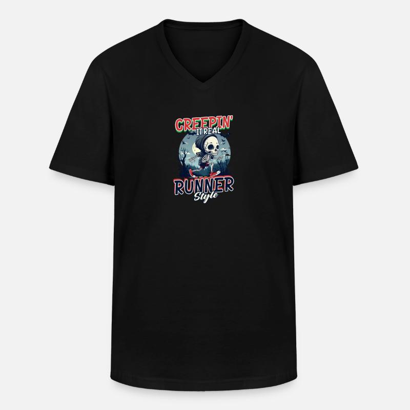 Halloween Runner im Runner Stil - Männer-T-Shirt mit V-Ausschnitt - Schwarz