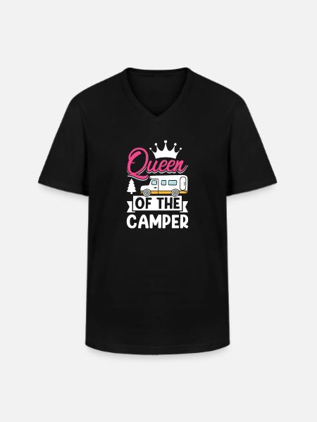 Campist Mor Sjov Camping Dronning af Camper - Klassisk herre T-shirt med V-udskæring - sort