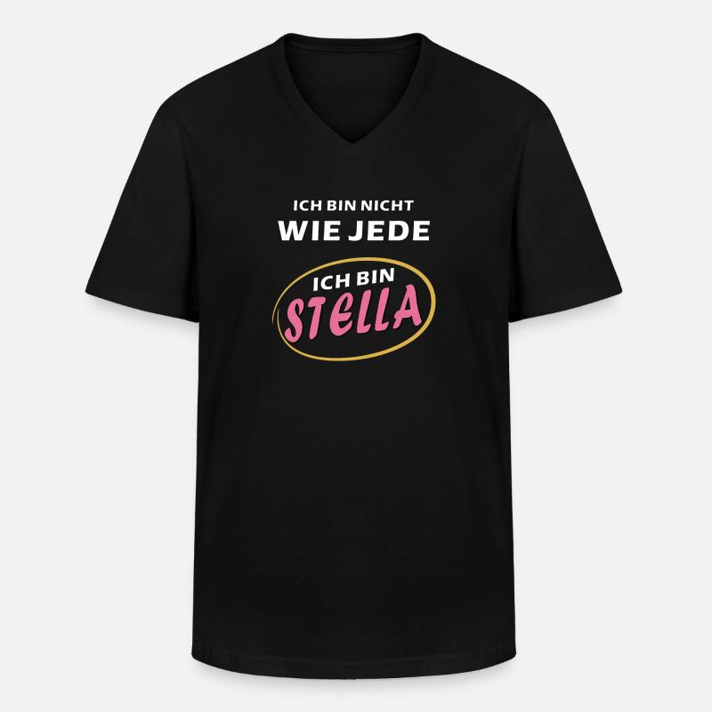 ICH BIN STELLA - Männer-T-Shirt mit V-Ausschnitt - Schwarz