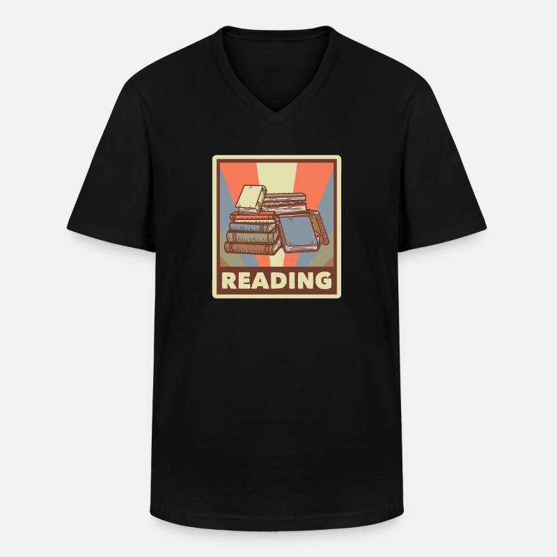 Buch Nerd Lernen Bibliothekar Lesen - Männer-T-Shirt mit V-Ausschnitt - Schwarz