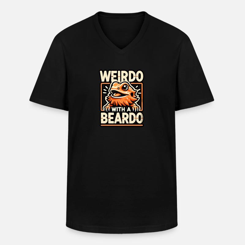 Spinner mit Bärtchen - Männer-T-Shirt mit V-Ausschnitt - Schwarz