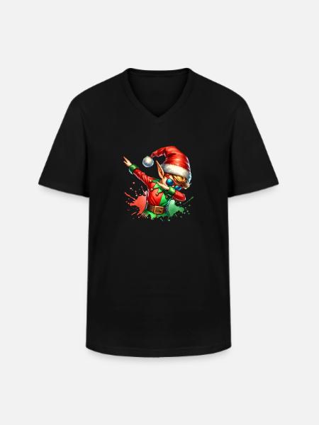 Noël approche Joyeux Noël Elfe - T-shirt col V Homme - noir