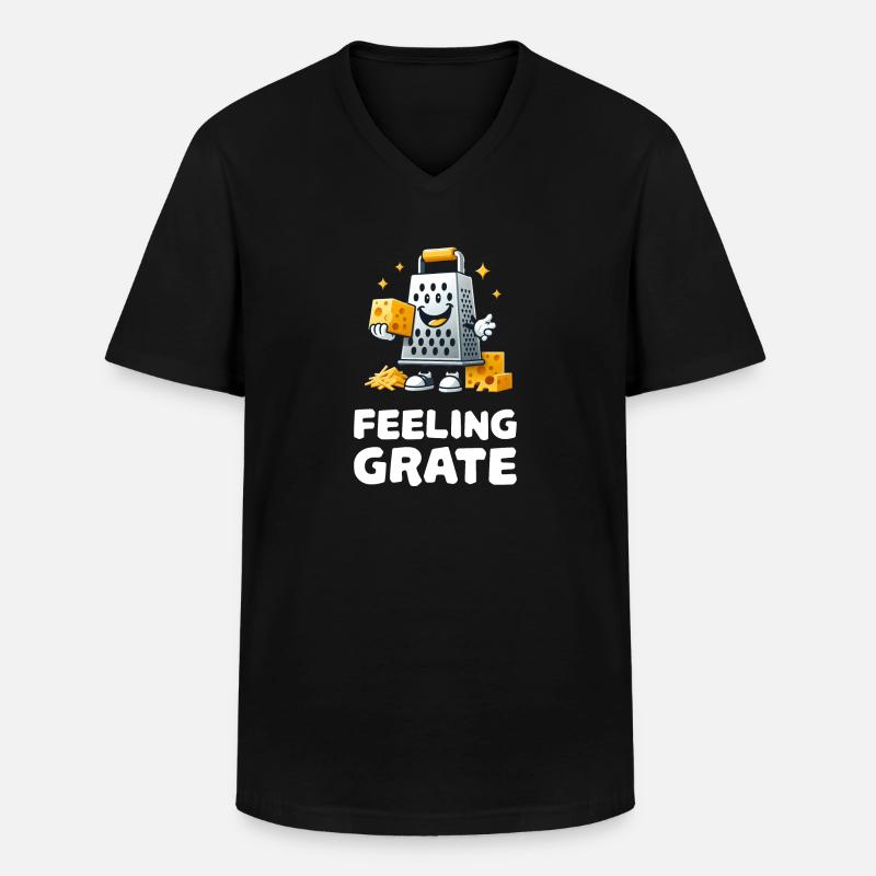 Feeling Grate Käsereibe - Männer-T-Shirt mit V-Ausschnitt - Schwarz